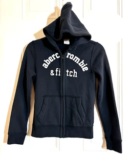 Abercrombie Kids Full Zip Hoodie Spell-out Embroidered Logo Kids Size Small - Picture 1 of 7