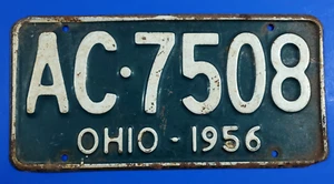 Placa de matrícula vintage 1956 Ohio OH AC 7508 - Imagen 1 de 6