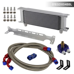 Universal AN10 13 Row Engine Oil Cooler W/Oil Filter Adapter Hose Kit +Bracket - Picture 1 of 9