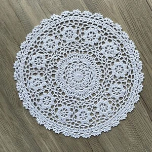 Phantomon Round Placemats Handmade Doilies Crochet Lace Knitted Coasters for ... - Picture 1 of 5