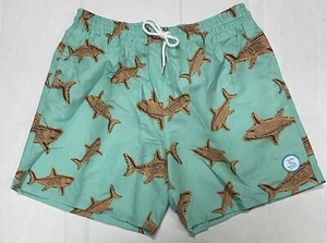 Uzzi Sharks Men’s Swim Shorts Trunks Swimsuit Size S to XXL Above the Knee - Picture 1 of 5