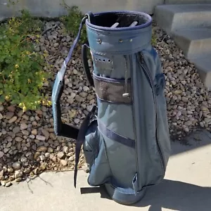 Retro Mizuno Vintage RARE 3-Way Premium Pro-Lite J5 Series Cart Golf Bag Blue - Picture 1 of 11