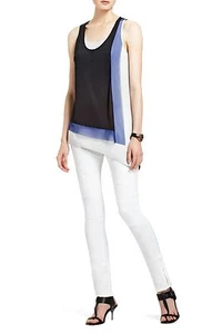 NEW BCBG MAX AZRIA BLACK COMBO CLYDE LAYERED TANK HAJ1M781/B460A SIZE S - Picture 1 of 2