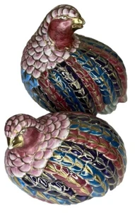 Classic Traditions A JCPenny Exclusive Pair of Porcelain Quail Statues Figurines - Picture 1 of 8