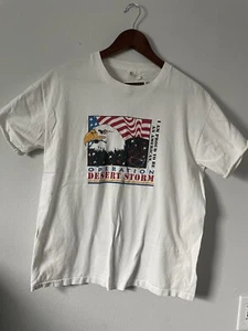 Vintage Desert Storm Large T-Shirt American Single Stitch Made In USA - Picture 1 of 6