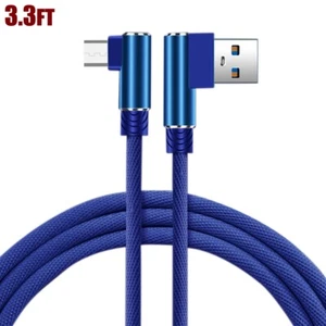 3.3FT USB Micro B Sync Data Charge Charger Nylon Braided Cable Connector Blue - Picture 1 of 4