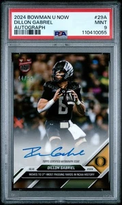 2024 Bowman U Now Auto 3rd Most Passing Yards /99 Dillon Gabriel PSA 9 - Picture 1 of 2