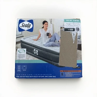 Sealy Tritech 20" Inflatable Mattress Twin Airbed w/ Built-In Pump New Read - Image 1 of 4