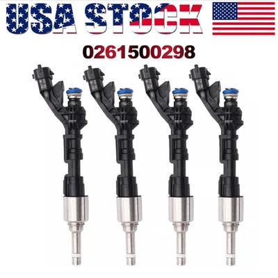 4pcs Fuel Injectors US For Land Rover LR4 Range Rover Sport Jaguar XF 0261500298 - Image 1 of 4