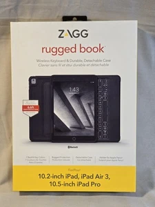 ZAGG Rugged Book Keyboard Folio Case Apple iPad 10.2, 10.5/Air 3 - Picture 1 of 5