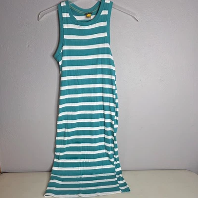 Eddie Bauer Tank Dress Womens M White Blue Striped Long Maxi Beach Casual - Image 1 of 3