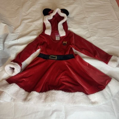 Disney Junior Minnie Mouse Santa Dress Hood Girl’s Size 6 Christmas Holiday - Image 1 of 4