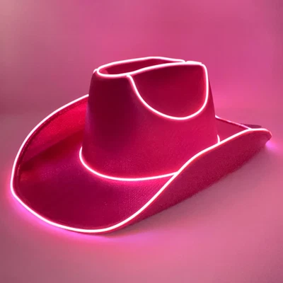 Sombrero con luz LED, vaquero adulto, sombrero de vaquera, para Halloween, Navidad, fiesta, Foto 1 de 4