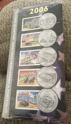 2006 50 State Quarters and Greetings from America Stamps Set un-opened - Image 1 of 2