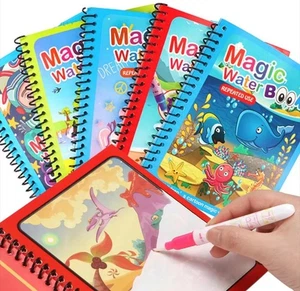 Nuevo 3 piezas libros mágicos de dibujo al agua para niños para colorear garabatos pintura juguetes niño niña - Imagen 1 de 2