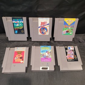 Lot of 6 Original Nintendo NES Video Games Football Baseball Soccer Basketball
