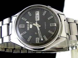 Vintage Seiko 5 Automatik Uhr 6309-8230 Day/Date 36mm 70er 80er Stahl - Bild 1 von 2