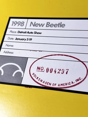 🚗 1998 Detroit Auto Show VW New Beetle Brochure + Micro Machines Car - SEALED - Image 1 of 4