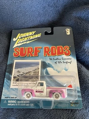 Cañas de surf Johnny Lightning 1:64 '55 Ford F-100 Bahama Mamas blancas Lightning como nuevas Foto 1 de 4
