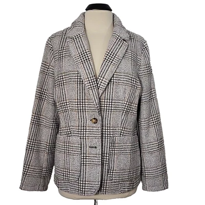 Blazer ST JOHN'S BAY Mujer a Cuadros Mezcla de Lana Forrado Bolsillos Botones Delanteros Talla XL Foto 1 de 4