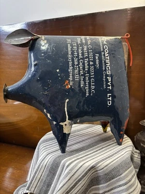 Metal Reciclado CERDO Jardín Ornamento Estatuilla Patio Arte Rústico Decoración Arte Popular AA Foto 1 de 4