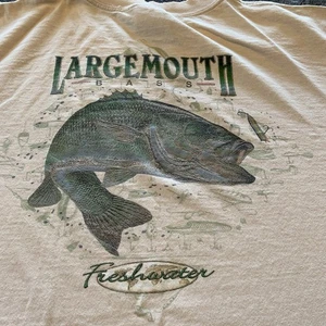 Vintage Barsch Angeln T-Shirt Gr. XL hellbraun Amboss USA 100% Baumwolle - Bild 1 von 14