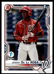 Jeremy De La Rosa 2021 Bowman First 1st Edition Rookie Card RC #BFE-25 - Picture 1 of 2