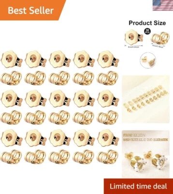 30 шт. 14-каратных золотых сережек сзади — безопасная замена для всех серег - Изображение 1 из 4
