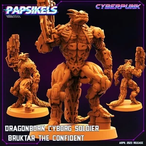 Dragonborn Cyborg Bruktar the Confident Papsikels Miniature Cyberpunk - Picture 1 of 1