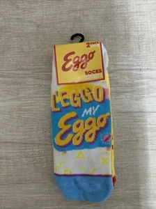 NEW! Eggs waffle Funny Novelty Crew Socks Gift Men Women Teens - Picture 1 of 4