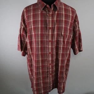 Eighty Eight Shirt Mens 2XL XXL Casual Pocket Button Up Red Plaid Short Sleeve - Picture 1 of 8