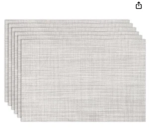 Set of 6 Grey Placemats Non-Slip Heat Insulation Dining Table Place Mats. (G) - Picture 1 of 5