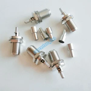 10X F Female SOLDER Crimp Bulkhead RG174 RG179 RG316 RG188 Coax Cable Connector - Picture 1 of 6