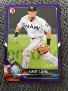 GARRETT COOPER 2018 Bowman PURPLE variation RC /250 # 74 Marlins - Picture 1 of 2