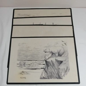 Florence Melewotkuk Bering Sea Originals Placemats Set of 4 Alaska Artic - Picture 1 of 7