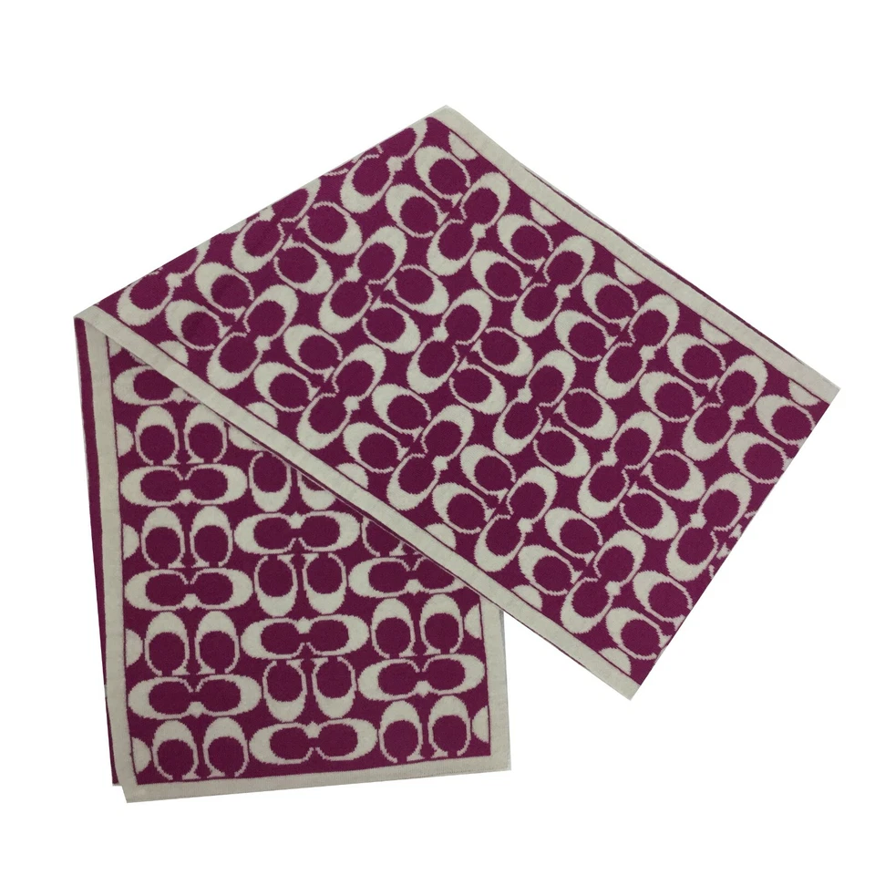 Coach Women's Wool Scarf F82165, 100% Merino Wool "C" Logo Scarf, MSRP $88 - Image 1 of 4