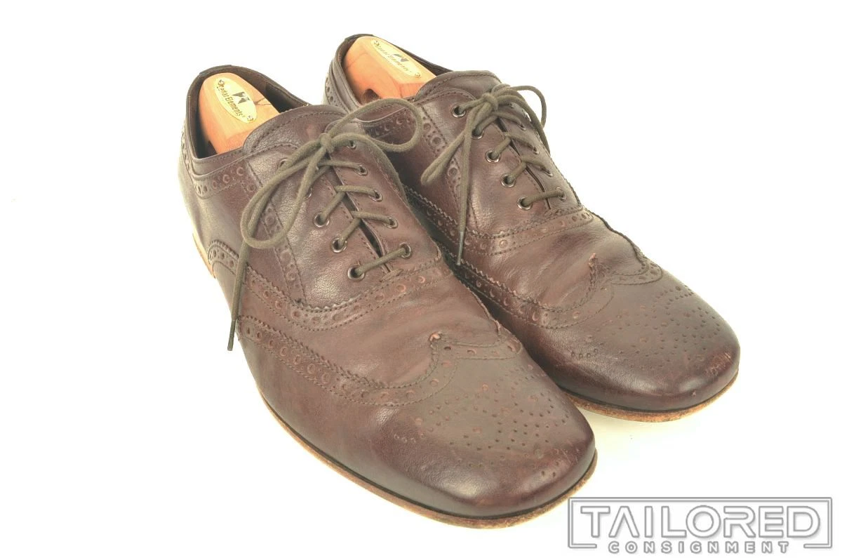 靴 vintage PRADA wing tip leather shoes vintage PRADA wing tip leather shoes