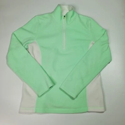 Chaqueta Pullover Tek Gear Mujer Verde Menta y Blanco Polar Talla Lg 1/4 Cremallera Foto 1 de 4