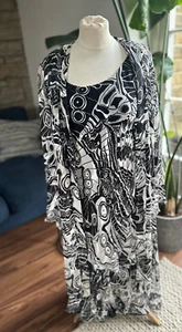 Cattiva Mother Of The Bride Outfit Flowing Silk Blend Layered Dress & Jacket 12 - Picture 1 of 3