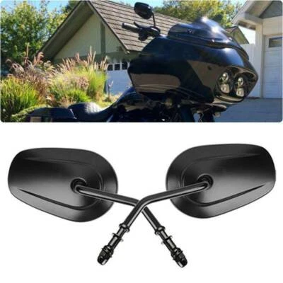 Espejos retrovisores laterales negros con motor clásico negro para Harley Electra Glide Ultra Limited Foto 1 de 4