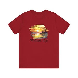 Midwest Life Sunset Tee, Relaxed Style T-Shirt, Gifts for MN nature, MN Summer - Picture 1 of 53