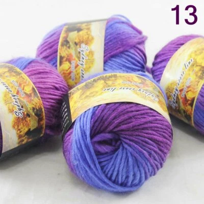 NEW Lot of 4x50g Balls Chunky Hand Coarse Knitting Rainbows Shawls Wool Yarn 813 - Image 1 of 4