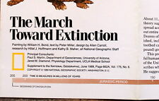   Dinosaurs /  March Toward Extinction National Geographic Map / Poster Dec 1989