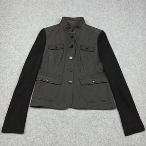 Marc Cain Jacket N4 (EU 40) Canvas/Jersey Stretch Grey/Black Short L Large - Picture 1 of 13