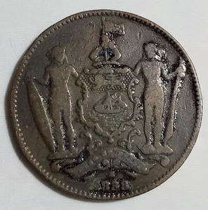 1888 H British North Borneo 1 One Cent KM#2 - Picture 1 of 2