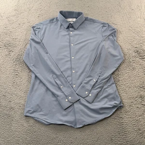 Mizzen Main Hemd Herren XL Blau Besatz Stretch Langarm Performance Komfort - Bild 1 von 11