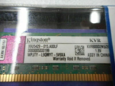 Kingston KVR800D2N5/2G 2GB DIMM-DDR2 800mhz PC2-6400 240-Pin Memory NEW - Image 1 of 3