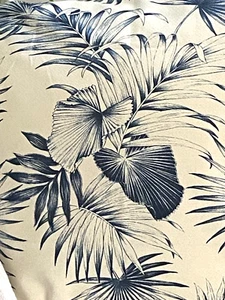Tropical Hawaiian Cotton Barkcloth Upholstery FABRIC ~Haupia-Blue~ - Picture 1 of 6