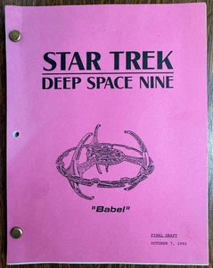 Ira Steven Behr / Star Trek Deep Space Nine Babel Original Script Signed 1992 - Imagen 1 de 2