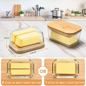Butterdose aus Glas mit versiegeltem Deckel, Butterdose mit Deckel, Butterdose mit Deckel - Bild 1 von 1